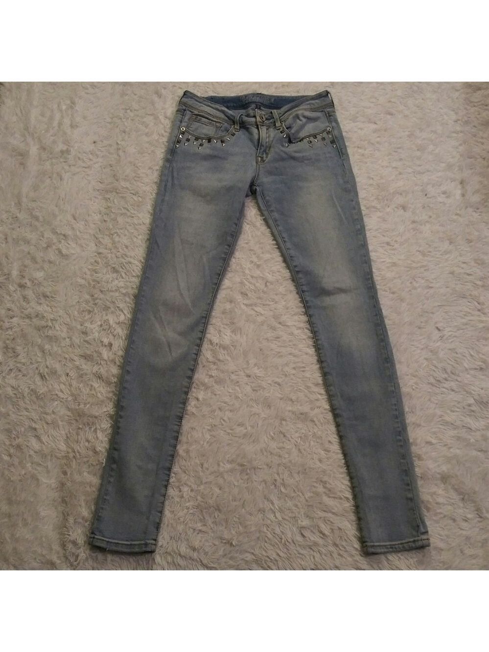 Bullhead Black Skinniest Light Wash Mid Rise Five Pocket Skinny Leg Denim Jean - Picture 2 of 8